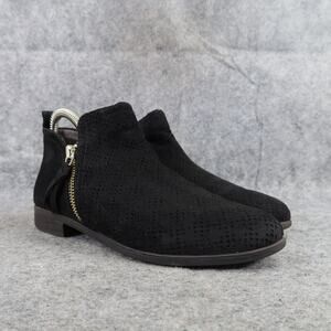 Dr Scholls Shoes Womens 6 Bootie Fashion Casual Comfort Black Zip Fabric Classic